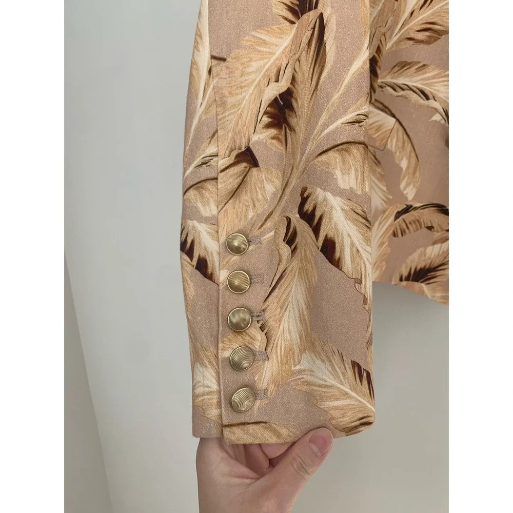 L'Agence Brooke Feather Linen Blend Cropped Blazer - Picture 8 of 8